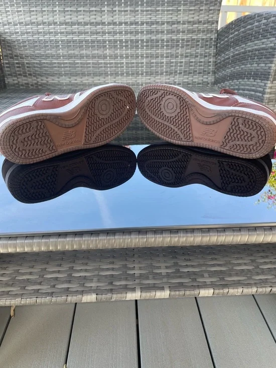 New Balance 480 White and Brown Leather Low-Top Sneakers - Picture 4 of 7